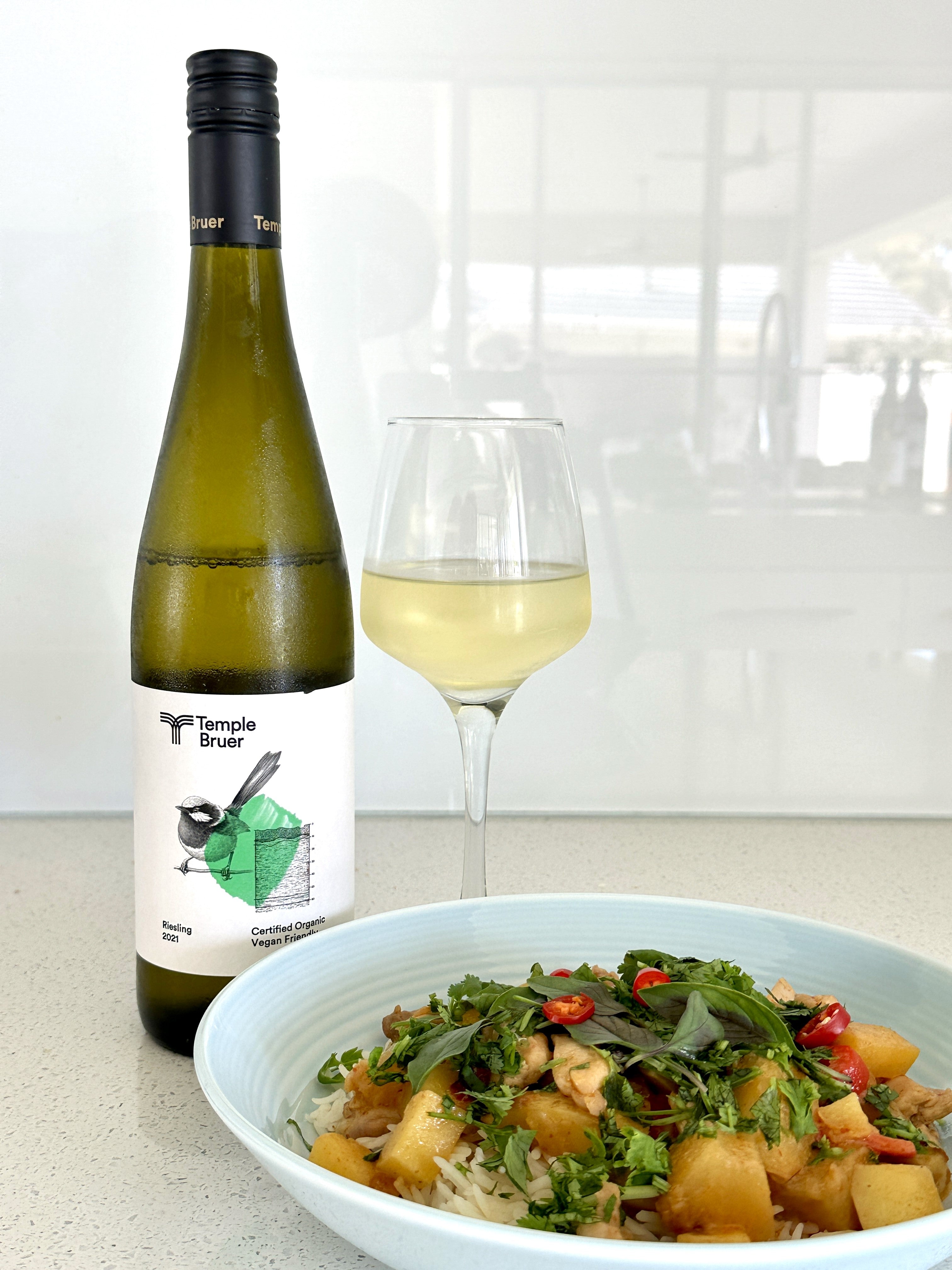 Riesling + Thai Red Curry with Chicken – Temple Bruer Organic Wines